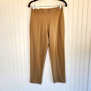 NEW UNIQLO Beige Ponte Knit Slim Office Workwear Pull On Pants Small